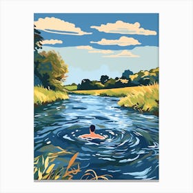 Wild Swimming At River Great Ouse Bedfordshire 1 Canvas Print