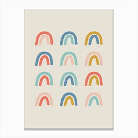 Rainbow Grid Canvas Print