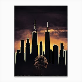 Cityscape At Sunset Canvas Print