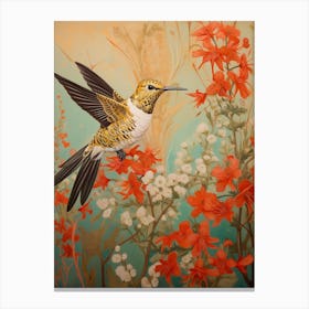 Hummingbird 1 Detailed Bird Painting Canvas Print