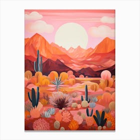 Cactus And Desert Painting 1 Canvas Print