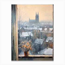 Winter Cityscape Canterbury United Kingdom 2 Canvas Print