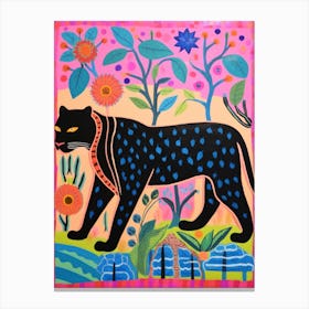 Maximalist Animal Painting Panther 4 Canvas Print