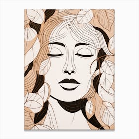 Woman With Leaves 8 Canvas Print