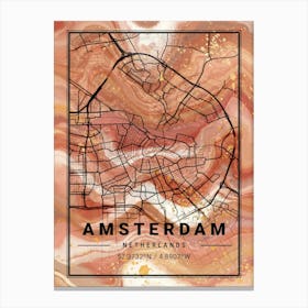 Amsterdam Map Canvas Print