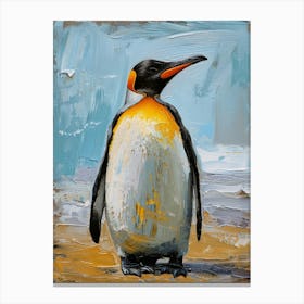 African Penguin Grytviken Oil Painting 2 Canvas Print