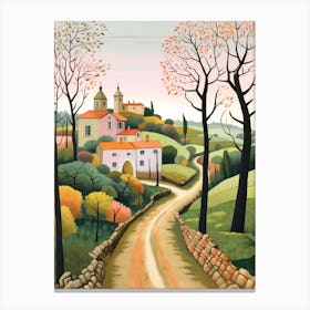 The Camino Portuguese Path 2 Hike Illustration Canvas Print