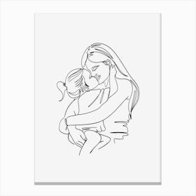 Mother Hugging Her Child Mothers day Canvas Print