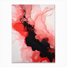 Red And Black Flow Asbtract Painting 1 Canvas Print