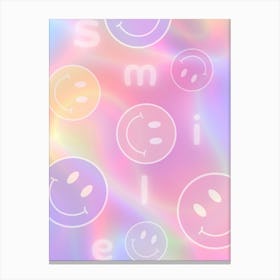 Smiley Face Wallpaper Canvas Print