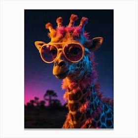 Giraffe With Sunglasses Canvas Print