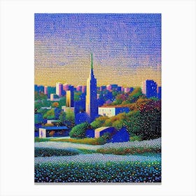 Grand Prairie, City Us  Pointillism Canvas Print