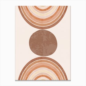 Bohemian Minimal Abstract Circles Canvas Print