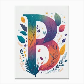 Colorful Letter B Illustration 45 Canvas Print