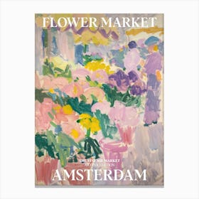 Vintage Flower Market Painting Amsterdam 2 Canvas Print