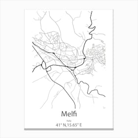 Melfi,Italy Minimalist Map Canvas Print