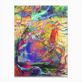 aquarium. Abstract psicodelic painting Canvas Print