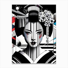 Minimal Geisha Illustration Canvas Print