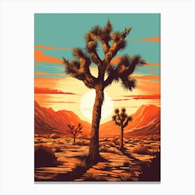  Retro Illustration Of A Joshua Tree At Sunset 1 Canvas Print