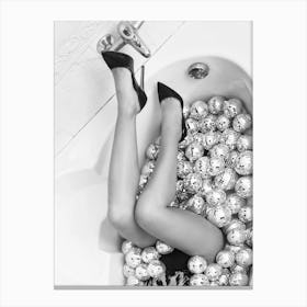 Disco Female Legs In Bath 3x4 Canvas Print