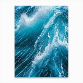 Abstract Naval Design Fusing Turquoise And Blue To Create A Ripple Effect Reminiscent Of A Turbulen (1) 2 Canvas Print