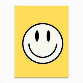 Smiley Face Yellow Canvas Print