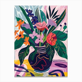 Matisse Inspired, Flowers In A Vase, Fauvism Style Canvas Print