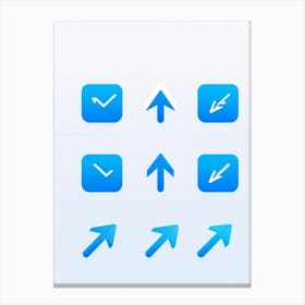 Arrow Icons For A Web Navigation Bar Minimalist Design With A Sleek Translucent Blue Overlay Drop (3) Canvas Print