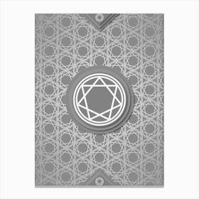 Geometric Glyph Sigil with Hex Array Pattern in Gray n.0016 Canvas Print
