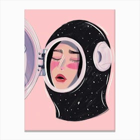 Illustration Of A Woman In Space Canvas Print