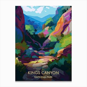 Kings Canyon National Park Travel Poster Matisse Style 3 Canvas Print