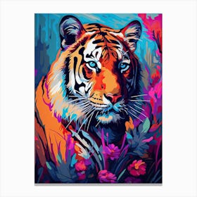 Tiger Art In Color Field Painting Style 1 Canvas Print