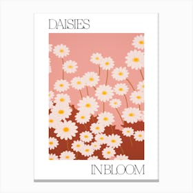 Daisies In Bloom Flowers Bold Illustration 3 Canvas Print