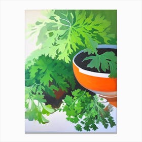 Parsley Spices And Herbs Oil Painting Canvas Print