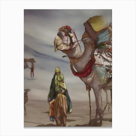 Camels In The Desert 6 Canvas Print