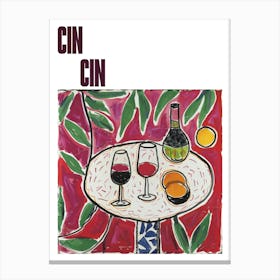 Cin Cin Poster Wine With Friends Matisse Style 5 Canvas Print