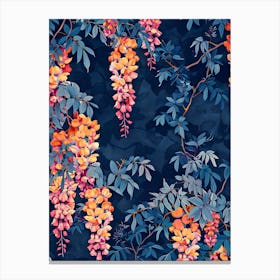 Wisteria Wallpaper Inspired By William Morris Canvas Print