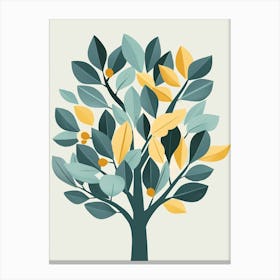 Walnut Tree Flat Illustration 6 Canvas Print