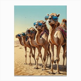 Camels In The Desert Canvas Print Canvas Print