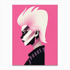 Punk Princess in Pink Minimalism Canvas Print