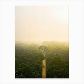 A Dreamlike Landscape Where A Single Tree A Lone Sentinel Amidst The Quiet Foliage Stands Tall Way Canvas Print