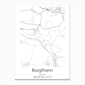 Burgthann,Germany Minimalist Map Leinwandbild