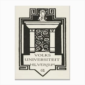 Zuil. Volksuniversiteit Hilversum (1920), Richard Roland Holst Canvas Print