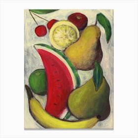 Tutti Frutti - vertical kitchen food fruits classic figurative hand painted Anton Maliar Canvas Print