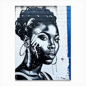 Graffiti Mural Of Beautiful Black Woman 141 Canvas Print