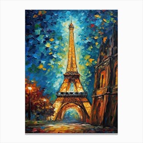 Eiffel Tower Paris France Vincent Van Gogh Style 8 Canvas Print