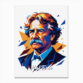 Mark Twain 02 Portrait WPAP Pop Art Canvas Print