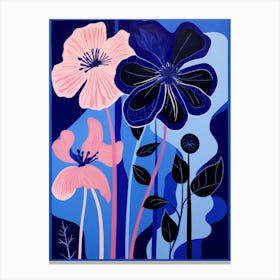Blue Flower Illustration Amaryllis 1 Canvas Print