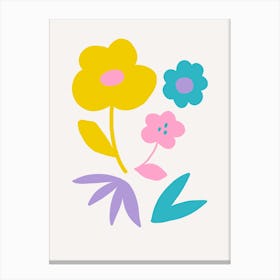 Flowers On A White Background 1 Canvas Print