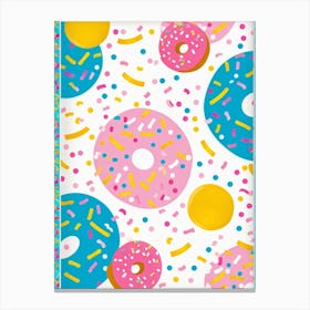 An Abstract Pattern Of Tiny Donuts Swirling With A Blend Of Pastel Pink Blue And Yellow Hues Set (3) Canvas Print